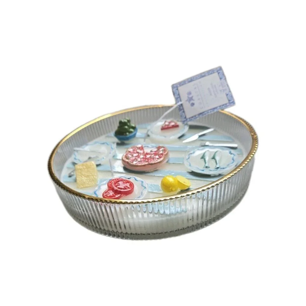 New Large Cute Seaside Dinner / Lunch Meal Candle Costal Collection Room Decor